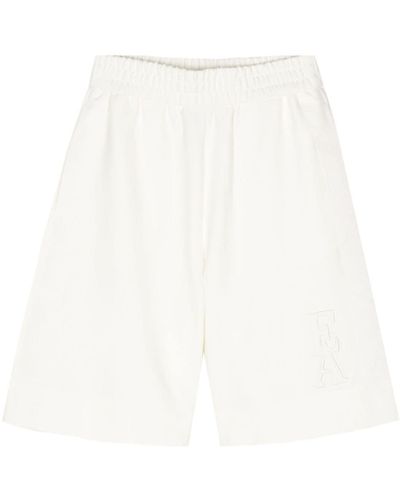 Emporio Armani Logo-embroidered track shorts - Blanco