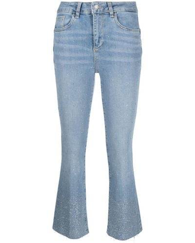 Liu Jo Princess Straight-Leg-Jeans mit Strass - Blau