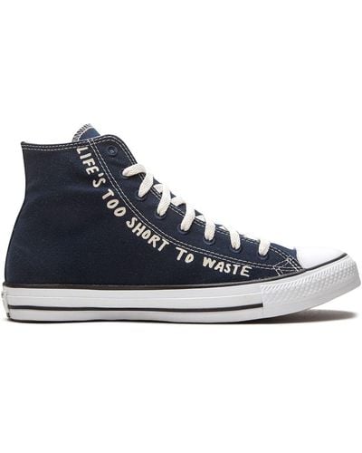 Converse All Star High-top 'life's Too Short To Waste' Sneakers - Blauw