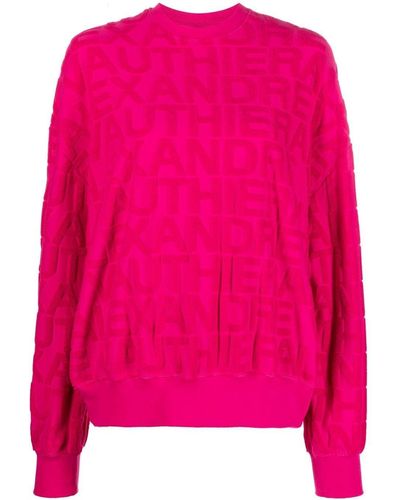 Alexandre Vauthier Sweater Met Logo Reliëf - Roze