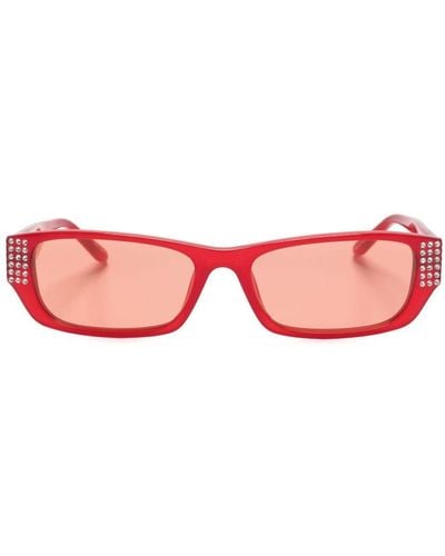 Magda Butrym Crystal-embellished Rectangle Sunglasses - Pink