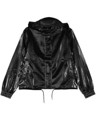 Rains String W Hooded Jacket - Black