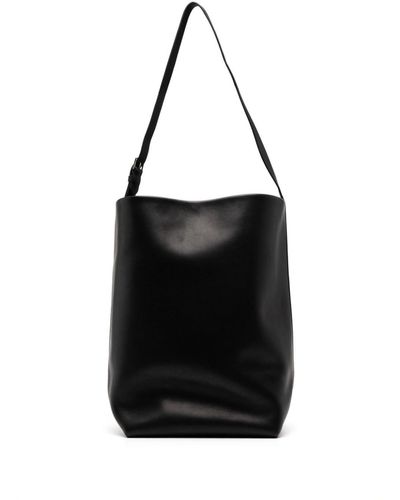 The Row Large Leather Shoulder Bag - Zwart