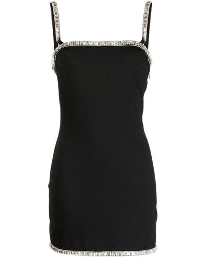 retroféte Mini-jurk Verfraaid Met Kristallen - Zwart