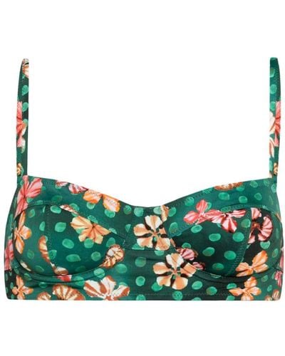 Ulla Johnson Top de bikini Zahara con estampado floral - Verde