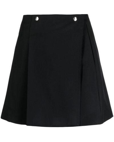 Plan C A-line Wool Miniskirt - Black