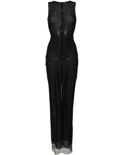 Monot Crystal-embellished Mesh Gown - Black