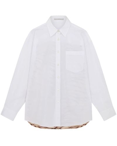 Stella McCartney Tiger-print Oversized Silk Shirt - White