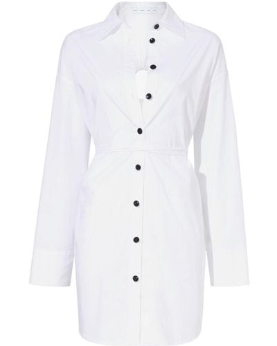 Proenza Schouler Soft Poplin Button Down Dress - Weiß