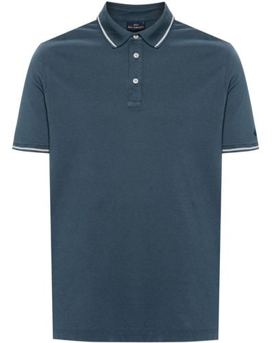 Paul & Shark Logo-patch Cotton Polo Shirt - Blue
