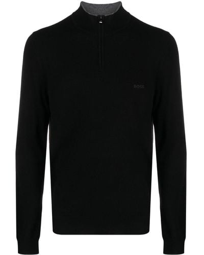 BOSS ロゴ セーター - ブラック