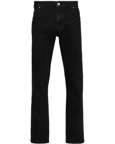 Eleventy Low-rise Tapered Jeans - Black