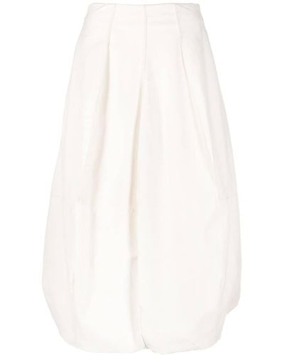 Gentry Portofino Pleat-detail High-waisted Skirt - White