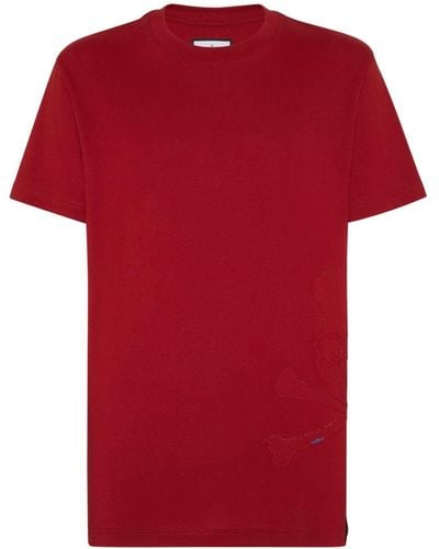 Philipp Plein Skull&bones-print Cotton T-shirt - Red