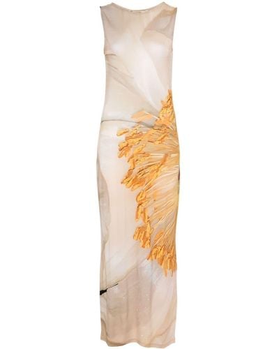 Paloma Wool Fortunata Floral-print Dress - Metallic