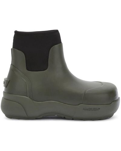 Ambush Chunky-sole Panelled Ankle Boots - Black