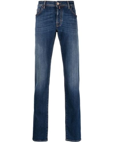 Jacob Cohen Tapered-Jeans mit Logo-Patch - Blau