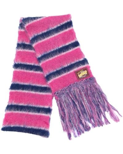 Marni Striped Knitted Scarf - Pink
