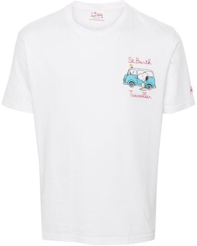 Mc2 Saint Barth X PEANUTSTM T-Shirt mit Snoopy Van-Print - Weiß