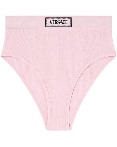 Versace Slip mit Logo-Bund - Pink