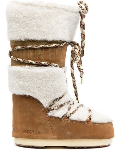 Moon Boot Lab69 Icon Shearling Snow Boots - Brown
