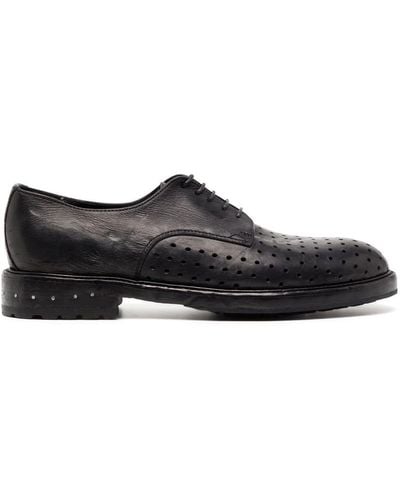 Nicolas Andreas Taralis 30mm Perforated Leather Derby Shoes - Black