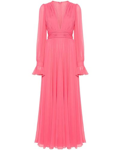 Blanca Vita Pleat-detail Maxi Dress - Pink