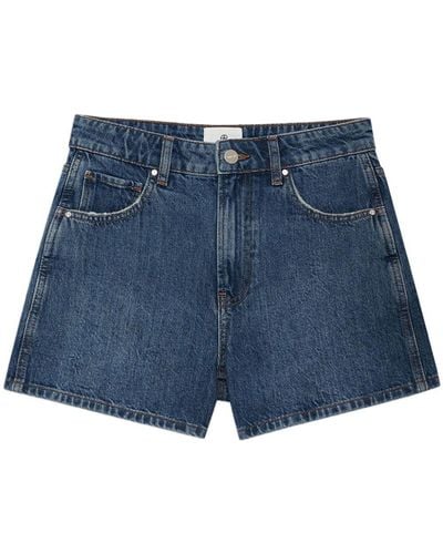 Anine Bing Dalton Jeans-Shorts mit hohem Bund - Blau