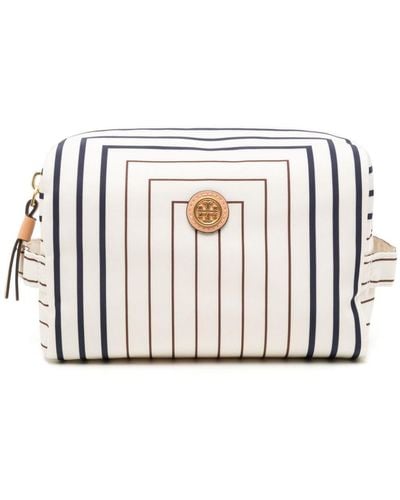 Tory Burch Trousse make up a righe - Bianco