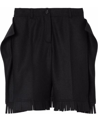Burberry Pantalones cortos con flecos - Negro