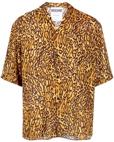 Moschino Leopard-print Short-sleeved Shirt - Natural