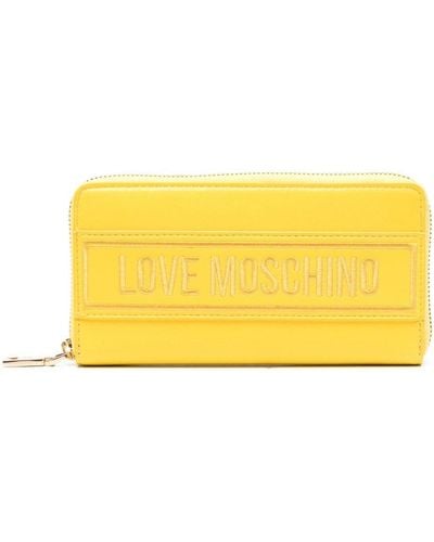 Love Moschino Portemonnaie mit Logo-Schild - Gelb