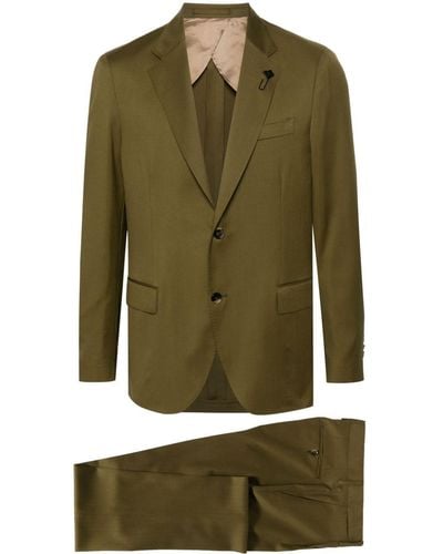 Lardini Brooch-detail Wool Suit - Green