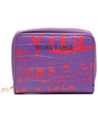 Bimba y Lola croc-effect logo-print Wallet - Farfetch