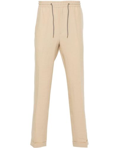 Paul Smith Drawstring-fastening Linen Trousers - Natural