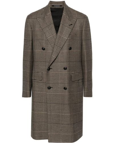Tagliatore Houndstooth Double-breasted Blazer - Brown