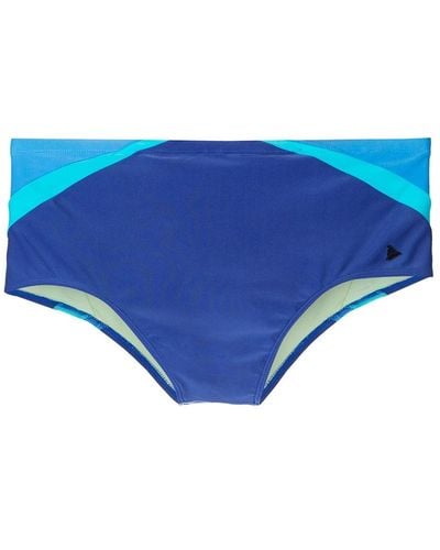 Amir Slama X Mahaslama Logo-appliqué Striped Swim Shorts - Blue