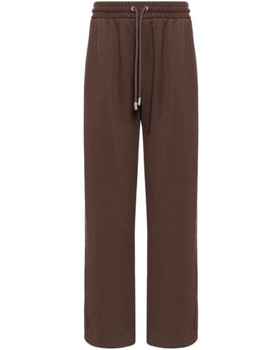 Off-White c/o Virgil Abloh Embroidered-motif Cotton Track Trousers - Brown