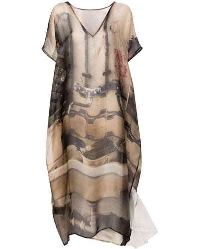 BARBARA BOLOGNA Abstract-print Dress - Natural