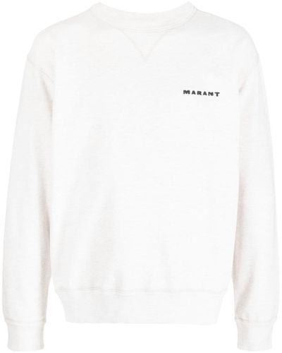 Isabel Marant Embroidered-logo Crew-neck Sweatshirt - White