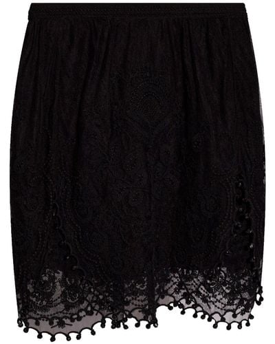 Isabel Marant Minifalda Viny con detalles de encaje - Negro