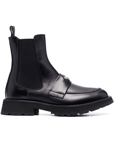 Alexander McQueen Chelsea-Boots mit Stegverzierung - Schwarz