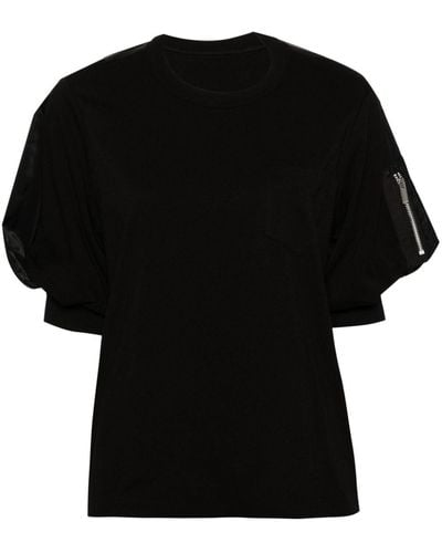 Sacai パネル Tシャツ - ブラック