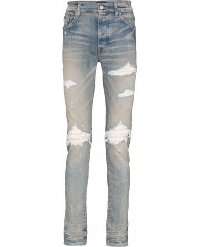 Amiri Distressed Jeans MX1 Camo - Blau