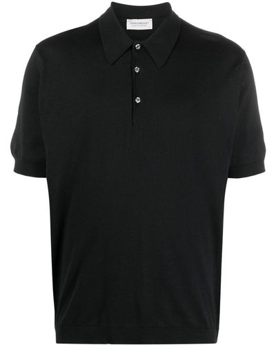 John Smedley Kurzärmeliges Poloshirt - Schwarz