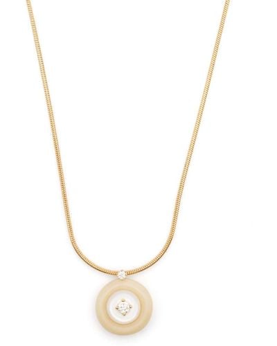Fernando Jorge 18kt Yellow Gold Signal Diamond And Mother Of Pearl Necklace - Metallic