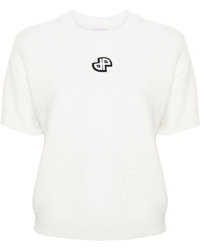 Patou 3d-knit Short-sleeved Jumper - White