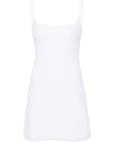 Missoni Chevron-knit Minidress - White