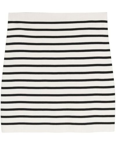 Roberto Collina Striped knitted skirt - Blanc