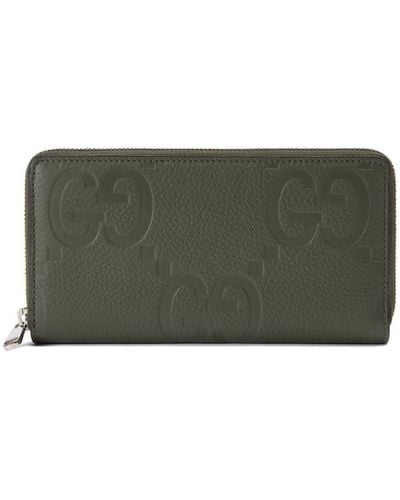 Gucci Jumbo GG Leather Wallet - Green